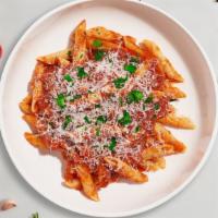 Call Of Cluck Penne Pasta · Penne Pasta with chicken, bell peppers, onions, garlic, marinara sauce.