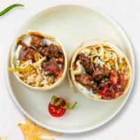 Burrito Babe · Build your own burrito with your choice of tortilla, meat, beans, and salsa. with rice, and ...