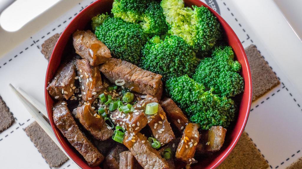 Steak Teriyaki Hot Bowl · Certified Angus steak marinated in our house made teriyaki sauce. Served with broccoli, toasted sesame seeds, and green onions over rice.