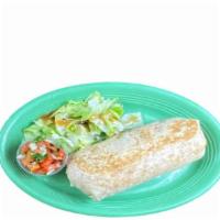 Super Burrito · Choice meat, rice, beans, salsa, cheese, sour cream and guacamole.