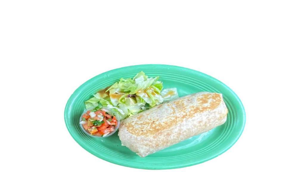 Super Burrito · Choice meat, rice, beans, salsa, cheese, sour cream and guacamole.