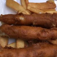 Ultimate Fish and Chips · North Atlantic Haddock, beer battered, deep fried until golden brown, steak cut potato fries
