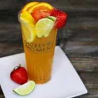 Supreme Fresh Fruit Tea · Tart, slight sweet and refreshing with fruits (strawberry, orange, passion fruit, lemon, lim...