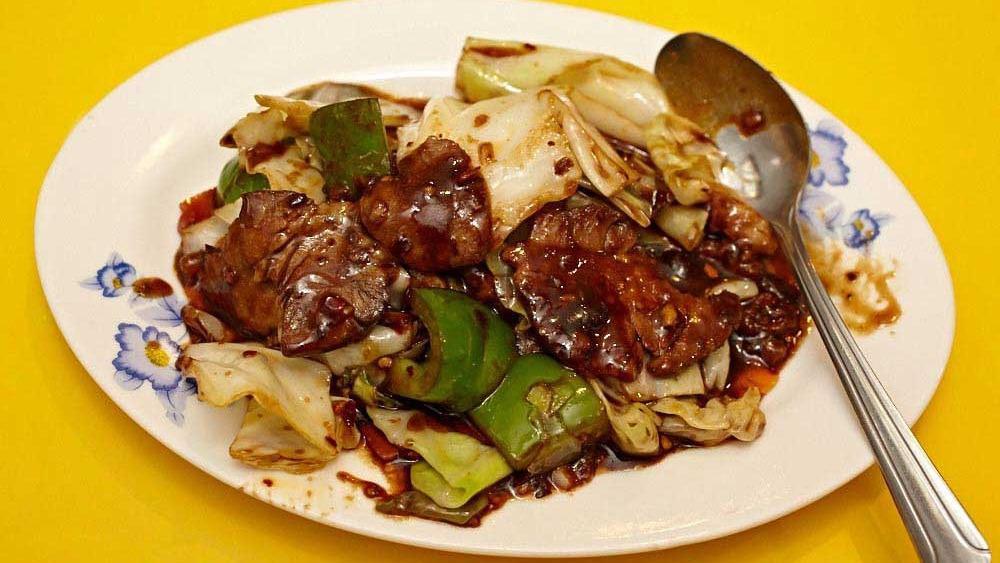 Hunan Twice Cooked Pork
 · Simmering pork belly steaks with spices and vegetables.