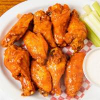 Chicken Wings · Thai chili, BBQ or hot buffalo sauce celery sticks and ranch dressing.