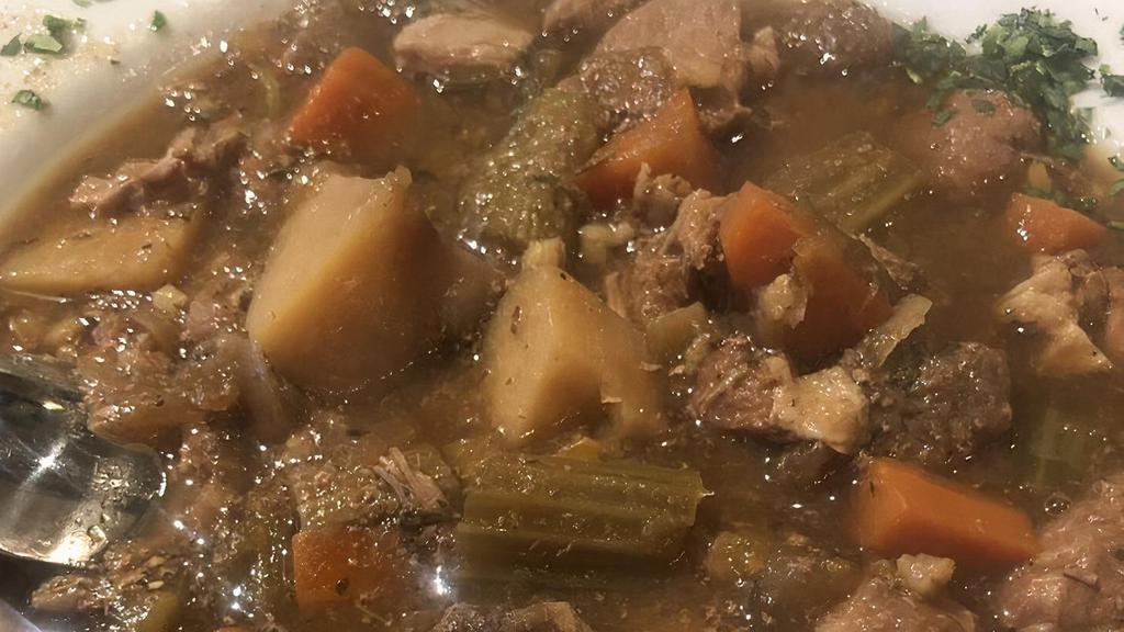 Irish Stew · A hearty lamb and vegetable stew made from a traditional Irish recipe.