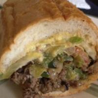 Pepper Cheesesteak · Cheesesteak with Bell Peppers.