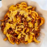 Chili Curly Cheese Fries · 