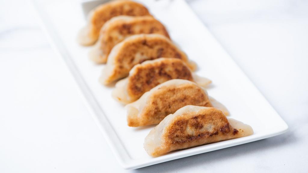 The Impossible Potsticker · Gluten-free potstickers filled with Impossible Beef, fresh garlic, and fresh ginger. Pan fried and served with our house-made ginger garlic sauce. 5 per order. (Gluten-Free & Vegan)