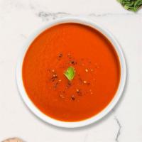 Tomato Basil Soup · Fresh tomato base soup with basil.