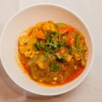Aloo Gobi Masala · Cauliflower and potatoes cooked with herbs and spices.