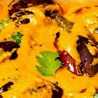 Eggplant tasty Curry · (Vegan) ,gluten free. Indian eggplant, roasted peanut, poppy seed, mustard seed, coconut mil...