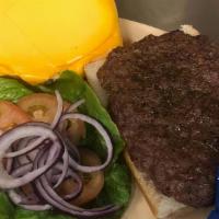 1/2 lb Dutchman's Cheese Burger · With lettuce, tomato, onions, pickles and chips or substitute fries below.
