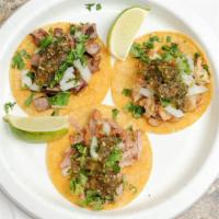 Street Tacos · Grilled chicken, steak or carnitas, onions, cilantro, homemade salsa.