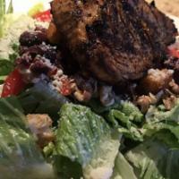 Caesar Salad · Romaine hearts, roasted red bell peppers, toasted walnuts tossed with caesar dressing. Serve...