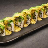 Green Machine · Tempura fried green bean and green onion, topped with avocado and cilantro sweet chili aioli...