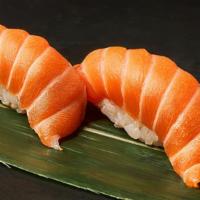 Nigiri King Salmon · Served two ways, yakumi, with orange, olive oil, lemon zest, sea salt or neat, served withou...