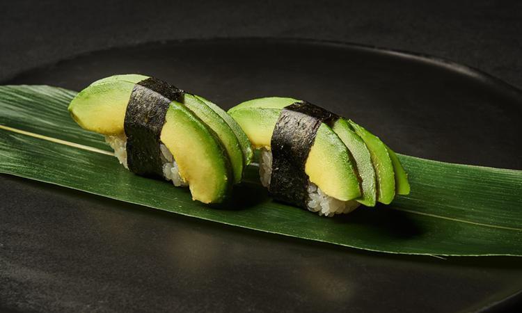 Nigiri Avocado · Served two ways, yakumi, with black truffle salt or neat, served without toppings. 2 pcs.