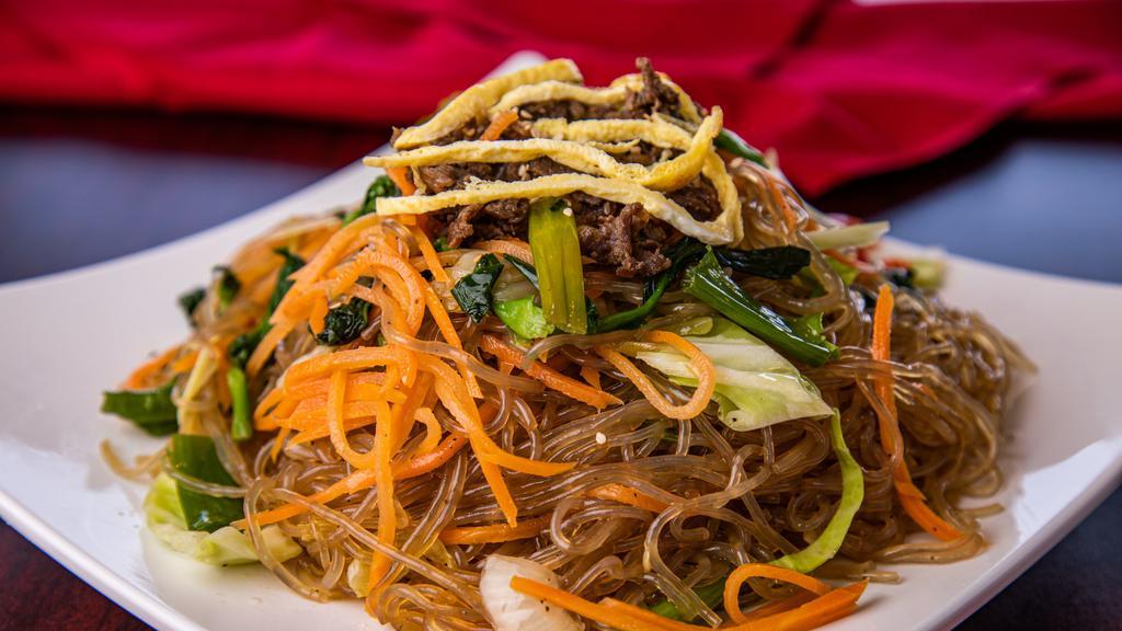 Jap Chae 잡채 · Clear yam noodles w/ vegetable $ beef