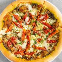 Pizza al Pesto · pesto, sundried tomato