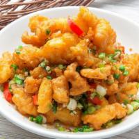 Crispy Calamari · Lightly battered and fried, Asian dipping sauce.