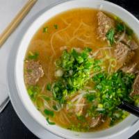 Vegan Beef Pho · Vegan. Soups are topped with chopped cilantro and onions. Bean sprouts, basil, mint, jalapeñ...