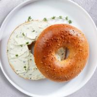 Creamy Cheese Bagel · Freshly baked bagel with Plain Cream Cheese
