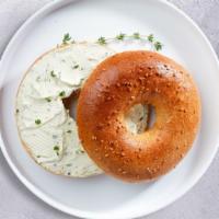 Flavored Cream Cheese Bagel · Freshly baked bagel with your choice of flavor cream cheese.