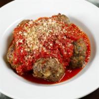 Large Meatballs · Six meatballs made with ground beef & pork, breadcrumbs, spices served with marinara sauce, ...