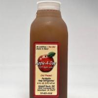 APPLE JUICE · 16 oz bottle. 100% pure apple juice, processed using the cold-press method and UV treatment....