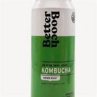 KOMBUCHA · better booch. 16 oz can. . GINGER BOOST: sparkling probiotic tea. organic black tea with a s...
