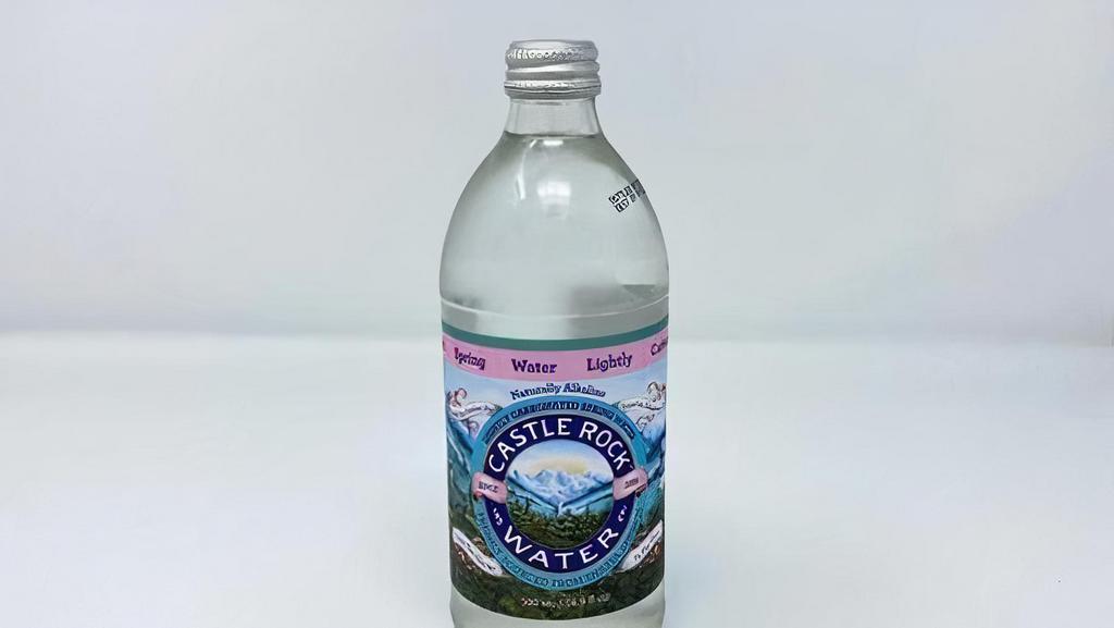 CASTLE ROCK SPARKLING WATER · Sourced from the pure springs of Mt. Shasta, a joint project between the community, the city of Dunsmuir, and a non-profit religious association who own the land where the springs sit on. The Castle Rock Water Company donates a portion of all sales to support the local city and community of Dunsmuir, CA.