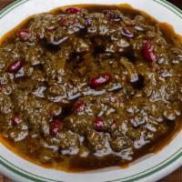 61. Ghormeh Sabzi - خورشت قورمه سبزی · Stew made with beef, vegetables, beans and herbs