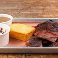 Rib Lunch Plate · Choice of half-rack or third rack portion, served with two sides and cornbread.