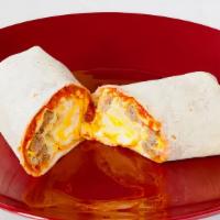Breakfast Burrito · Tortilla with two eggs, cheese, salsa and choice of meat.Choice of bacon, ham or sausage