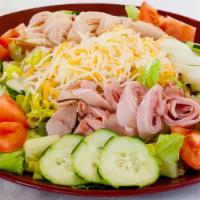 Chef's Salad · Organic greens, turkey, ham, shredded cheese,hard boiled egg, tomato and  cucumber
Choices: ...