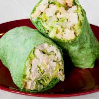 Chicken Caesar Wrap · Romaine lettuce,chicken breast, croutons, parmesan cheese.
choices: spinach,wheat,tomato or ...