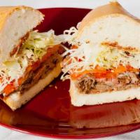 BBQ Tri-Tip · BBQ tri-tip with BBQ sauce
Included: mayo, mustard, lettuce tomato, pickle, onion and pepper...