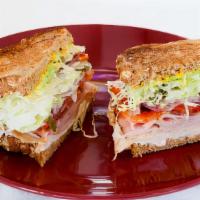 Chicken Breast with Ham · chicken breast, black forest ham, swiss cheese and honey mustard.
Included:  lettuce, tomato...