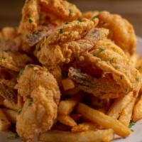 Crispy Shrimp · Crispy shrimp w/fries