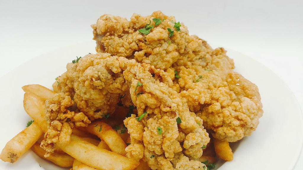 Fried Oyster · Deep fried oyster with fries