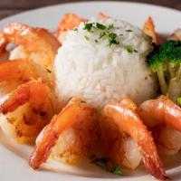 Garlic Butter Shrimp · Garlic butter shrimp w/rice, mix veggie