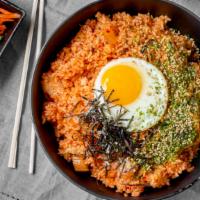 Kimchi Fried Rice · with fried egg