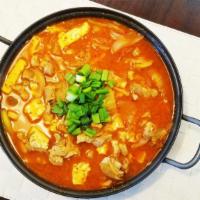 Pork Kimchi Stew · spicy stew with kimchi, pork, and tofu