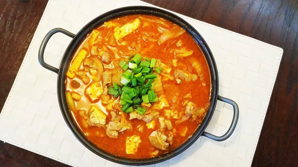 Pork Kimchi Stew · spicy stew with kimchi, pork, and tofu