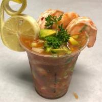 Shrimp Cocktail · deveined shrimp (8pcs), with cucumber, tomato, onion, avocado, radish, and cilantro
we only ...