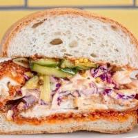 The Hot · Mashup of Nashville & buffalo style, cabbage and carrot slaw,. first class sauce, and bread ...