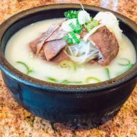 Ox Bone Soup (설렁탕) · Brisket, noodle and green onion in beef bone broth.