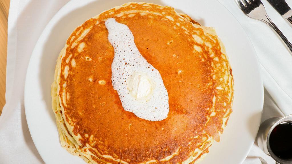 Ella’s Famous Buttermilk Pancakes (3) · Maple Grove farms-premium maple syrup, Vermont.