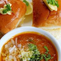 Pav Bhaji- Bombay special- New! · Popular starter ! Pav Bhaji is made with potatoes and vegetables cooked in a tomato base, an...